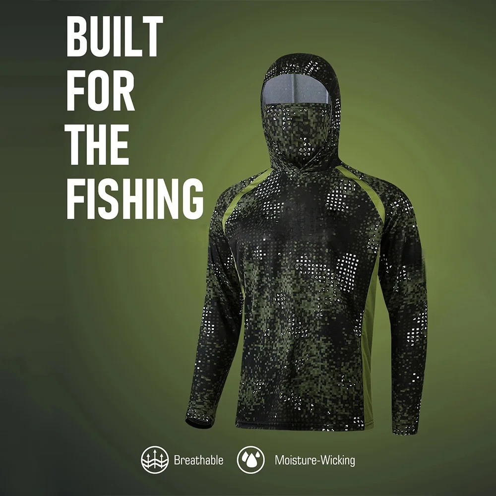 Fishing Apparel Men Hood Fishi - Fishing Shirt Uv Protection 评论和价格